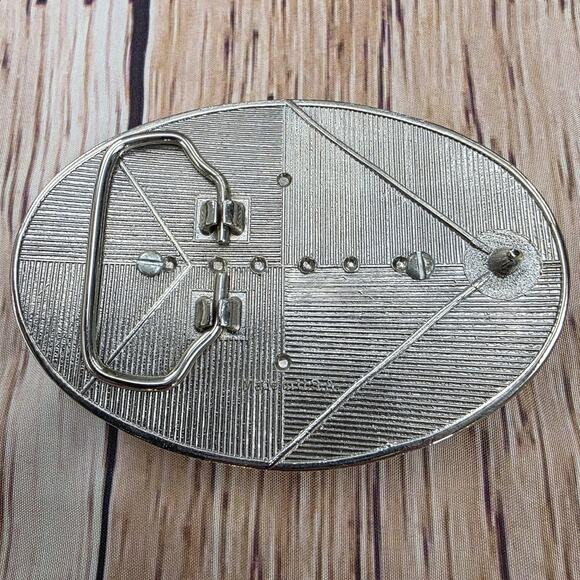 Vintage USA Bicentennial Eisenhower Dollar Belt Buckle Liberty Bell Western Silv - Picture 7 of 12